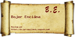Bojer Enciána névjegykártya